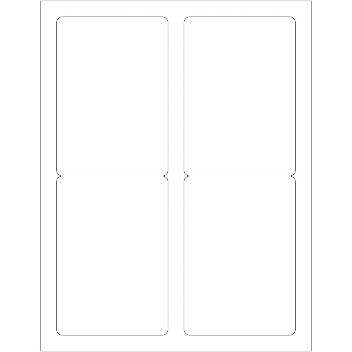 3 1/2 x 5" White Rectangle Laser Labels