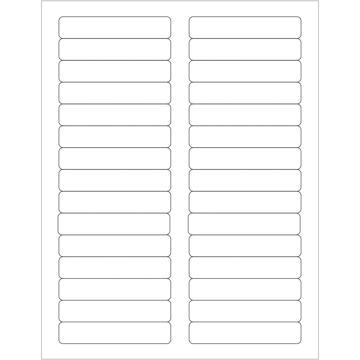 3 7/16 x 2/3" White Rectangle Laser Labels