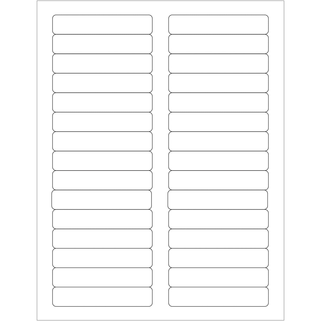 3 7/16 x 2/3" White Rectangle Laser Labels