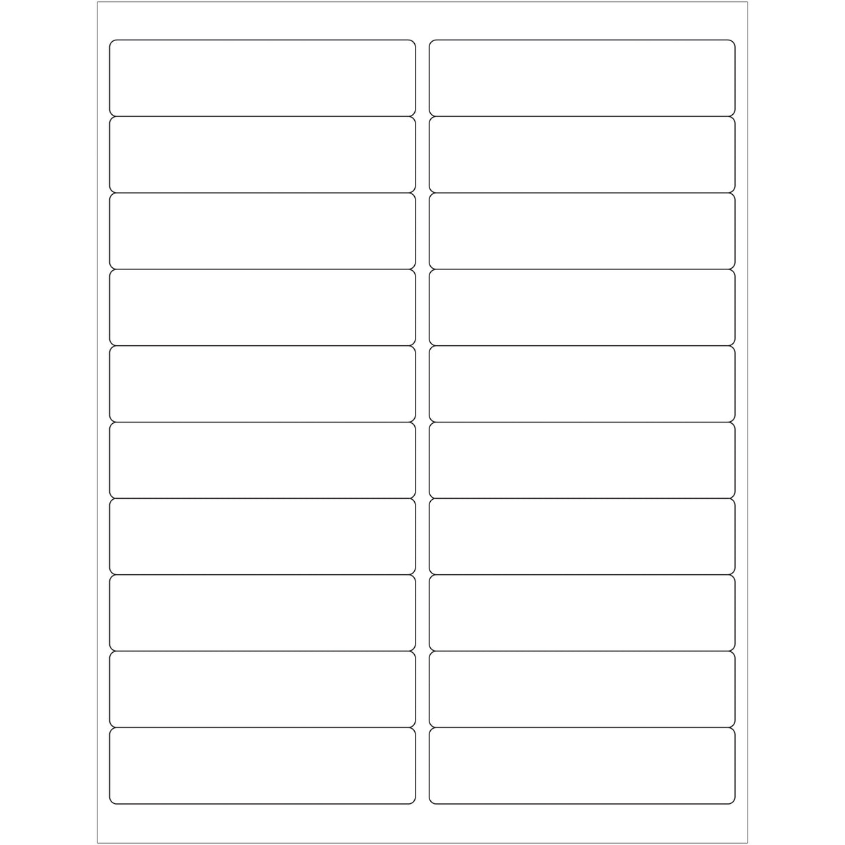 4 x 1" White Rectangle Laser Labels