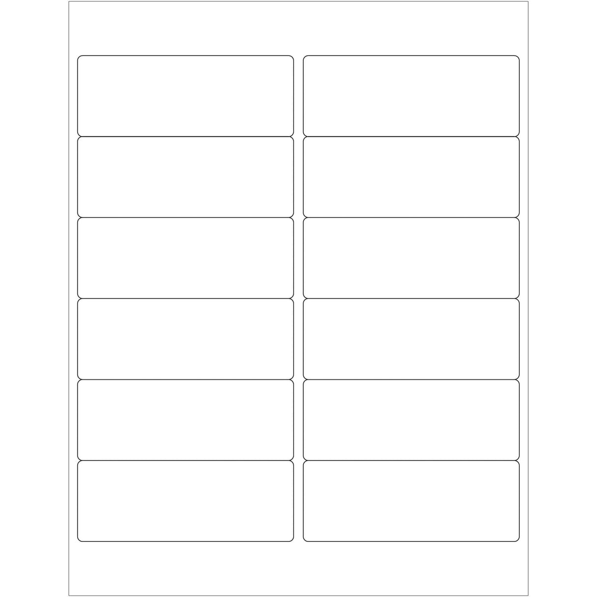 4 x 1 1/2" White Rectangle Laser Labels