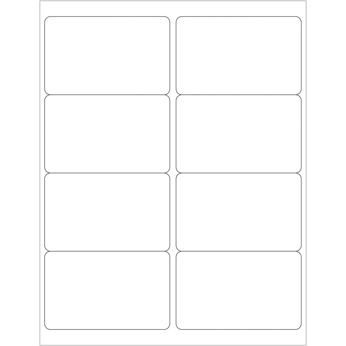 4 x 2 1/2" White Rectangle Laser Labels