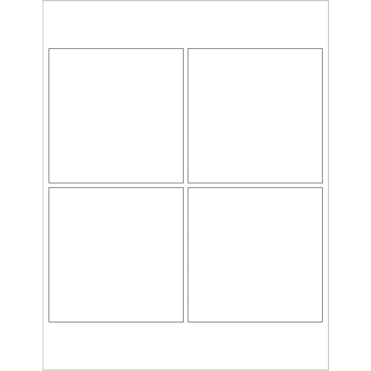 4 x 4" White Rectangle Laser Labels