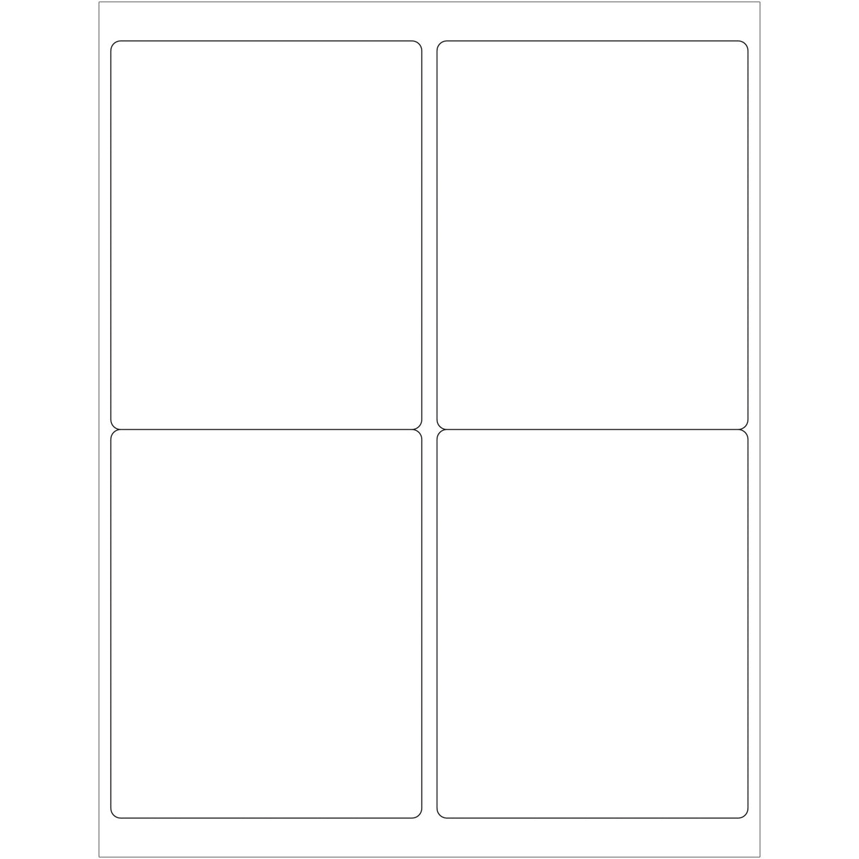 4 x 5" White Rectangle Laser Labels