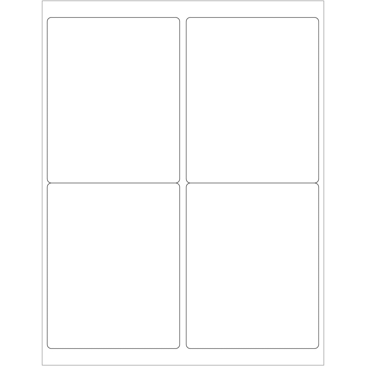 4 x 5" White Rectangle Laser Labels - Master Case