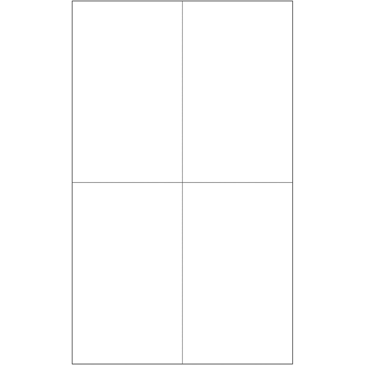 4 1/4 x 7" White Rectangle Laser Labels
