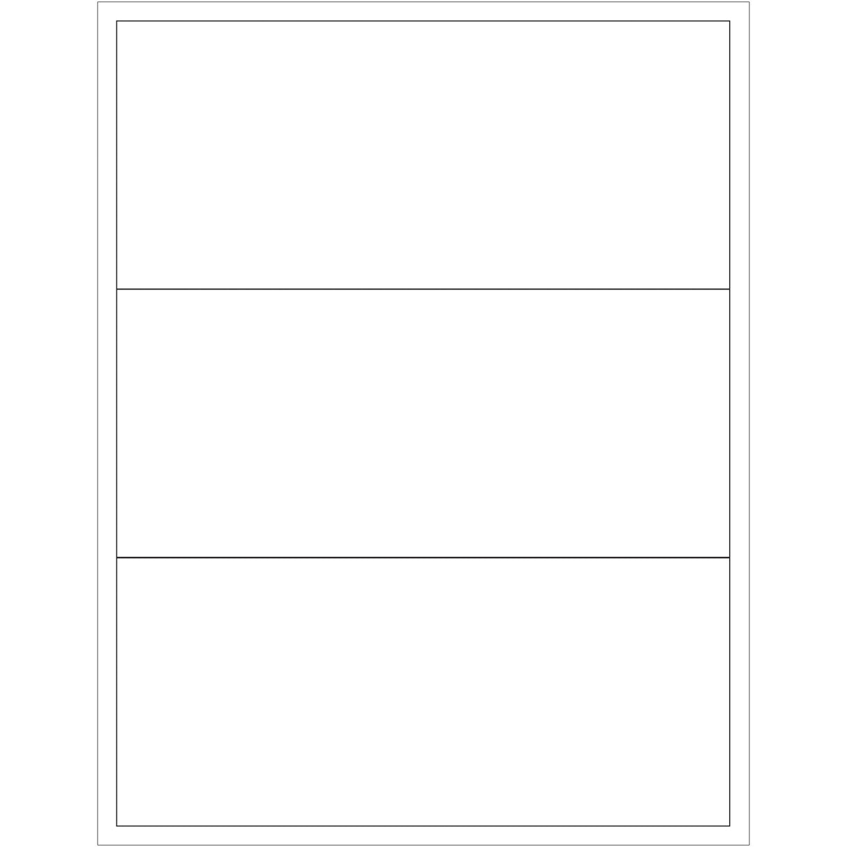 8 x 3 1/2" White Rectangle Laser Labels