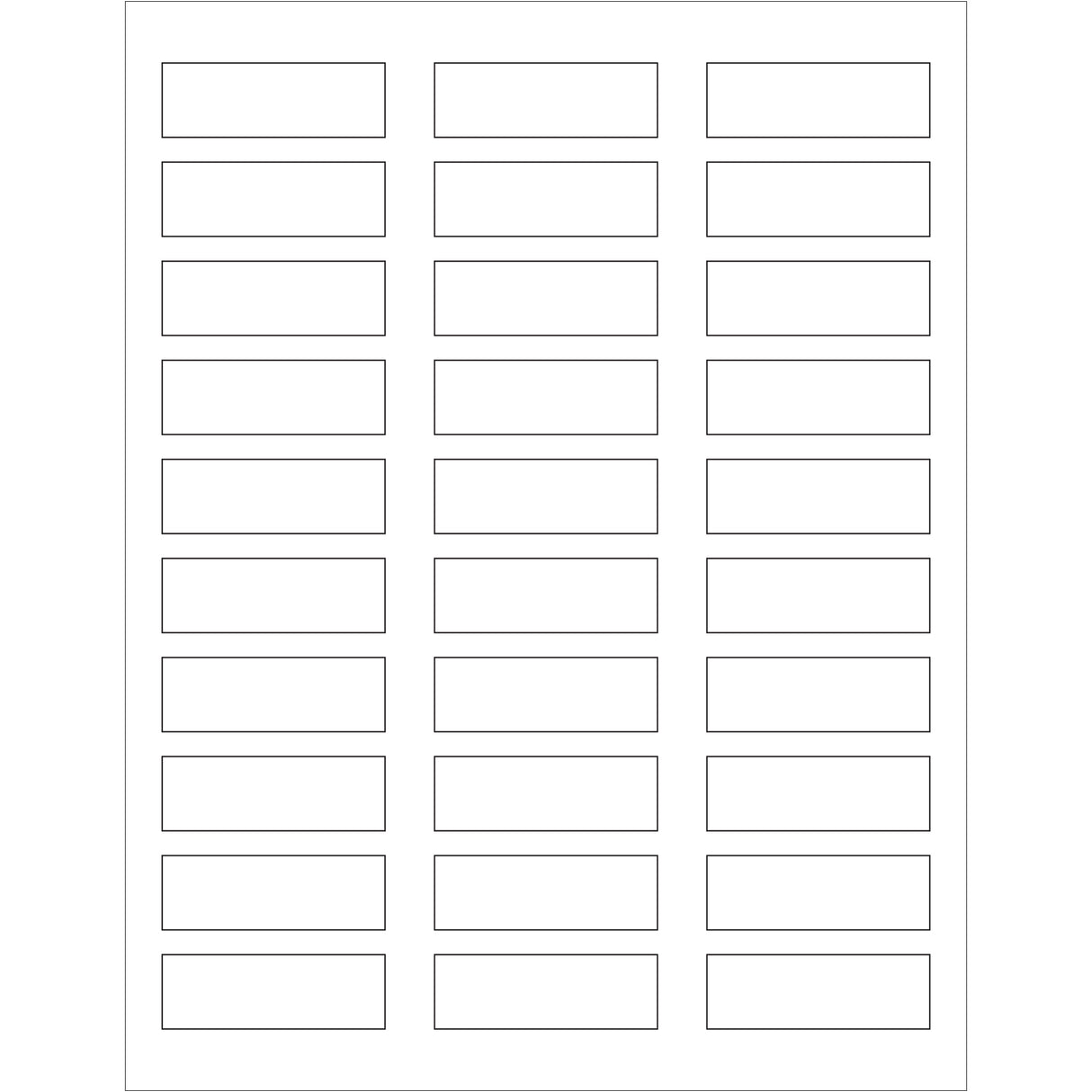 2 1/4 x 3/4" White Rectangle Laser Labels