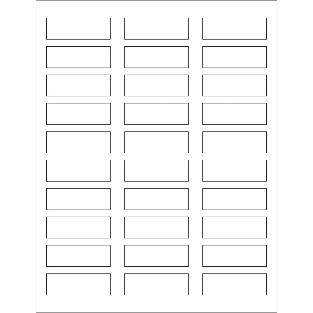 2 1/4 x 3/4" White Rectangle Laser Labels