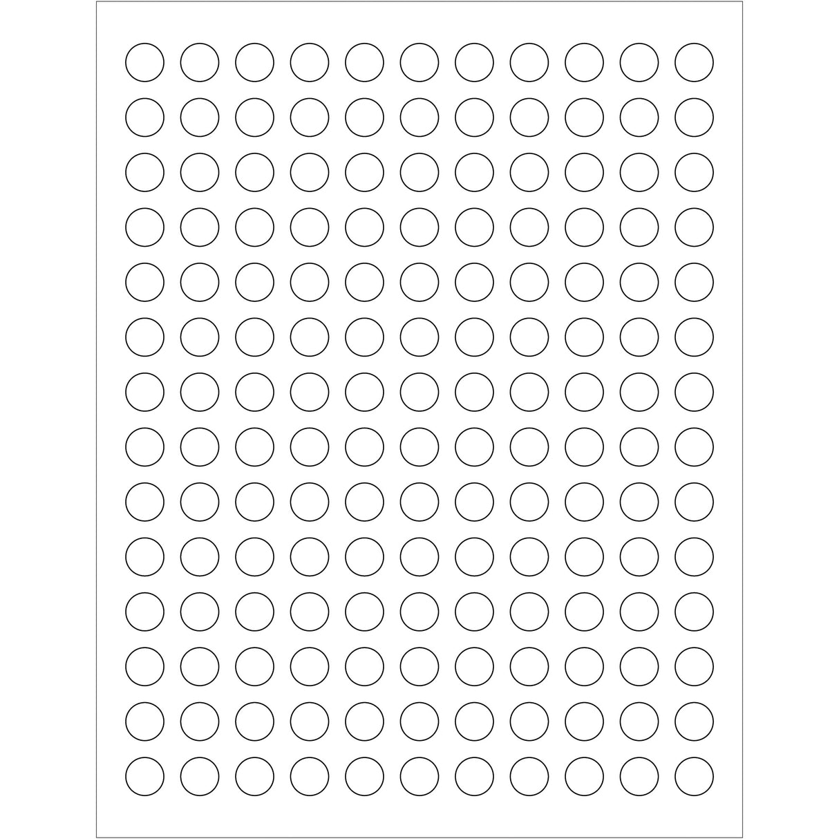 1/2" White Circle Laser Labels
