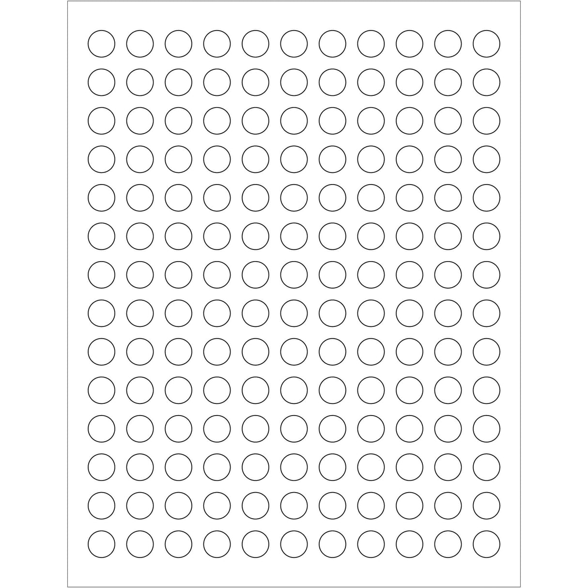 1/2" White Circle Laser Labels