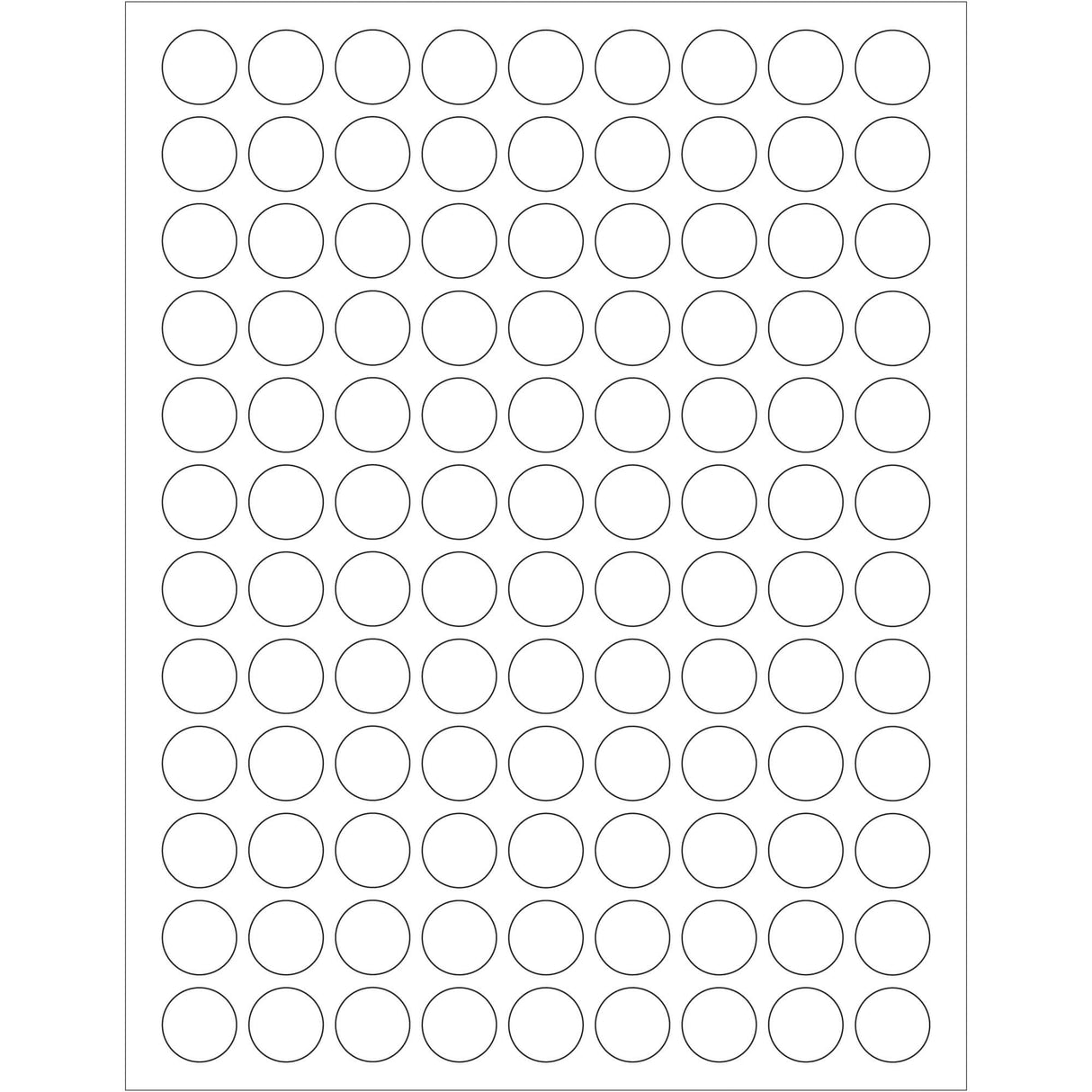3/4" White Circle Laser Labels