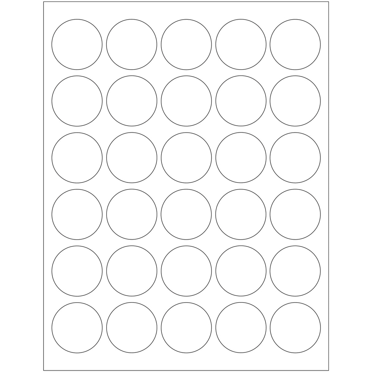 1 1/2" White Circle Laser Labels