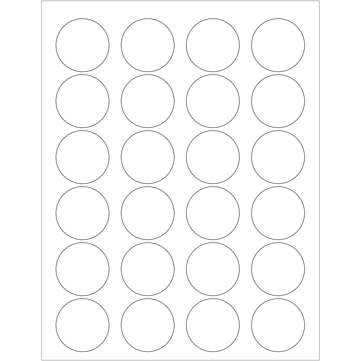 1.625" White Circle Laser Labels
