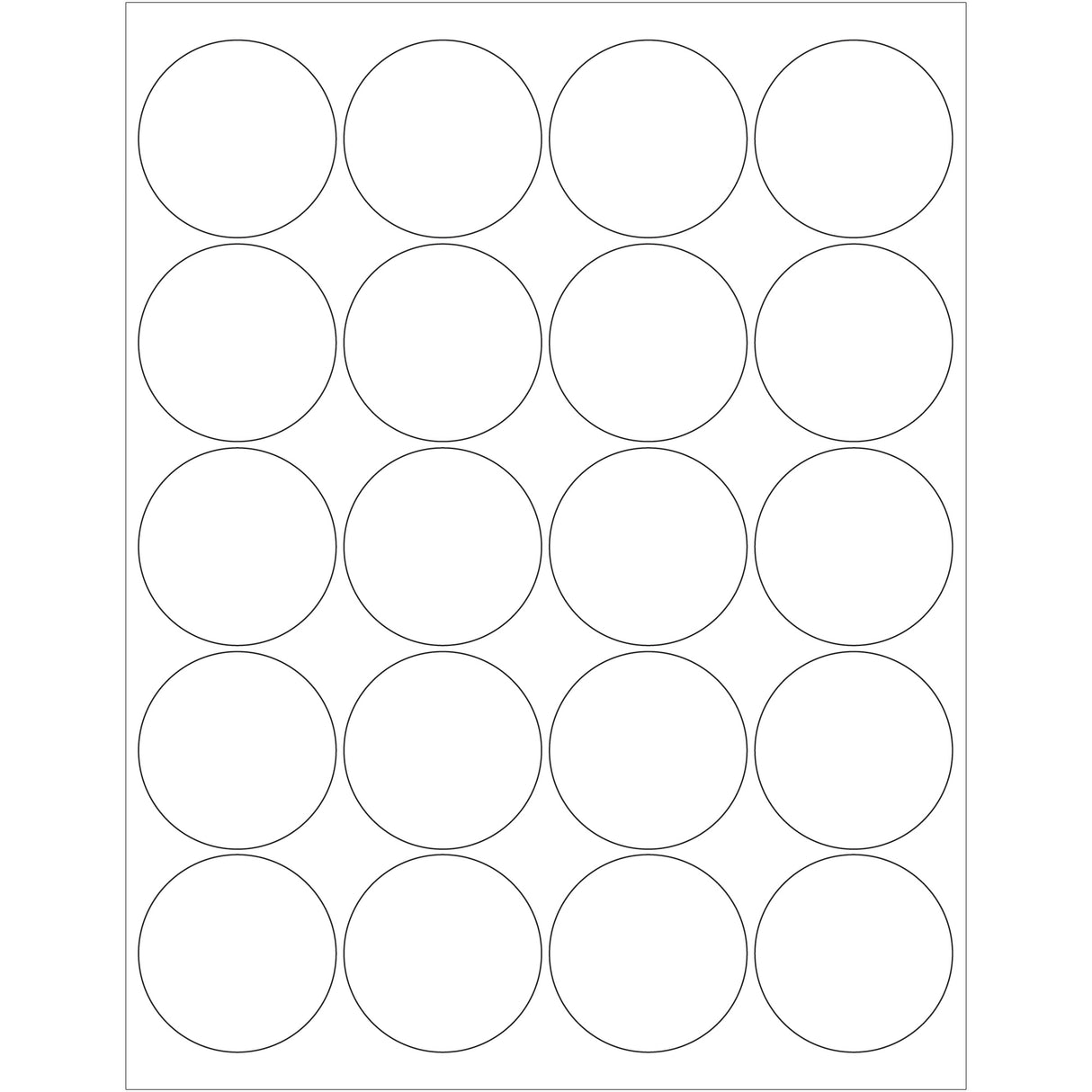 2" White Circle Laser Labels