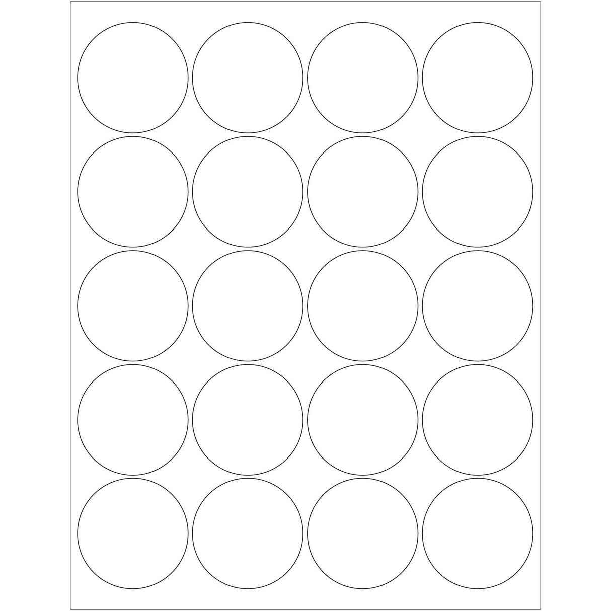 2" White Circle Laser Labels