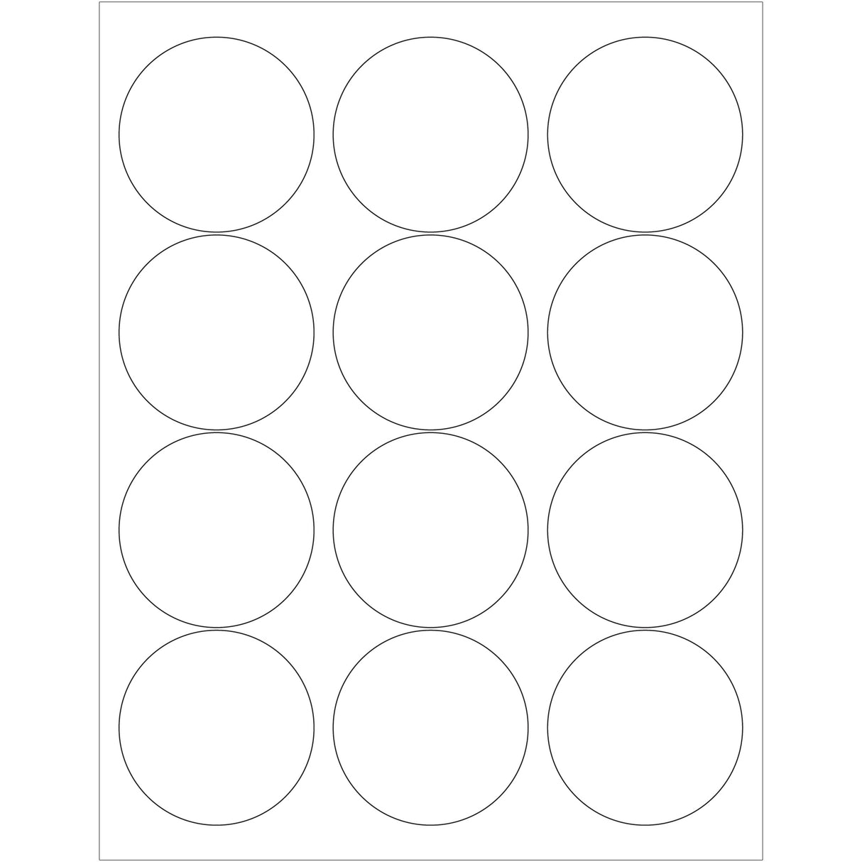 2 1/2" White Circle Laser Labels