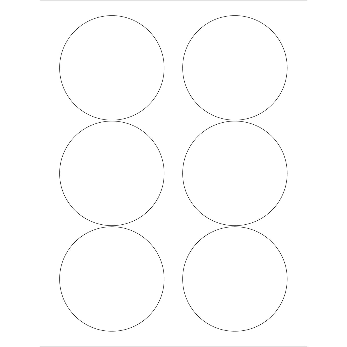 3.33" White Circle Laser Labels