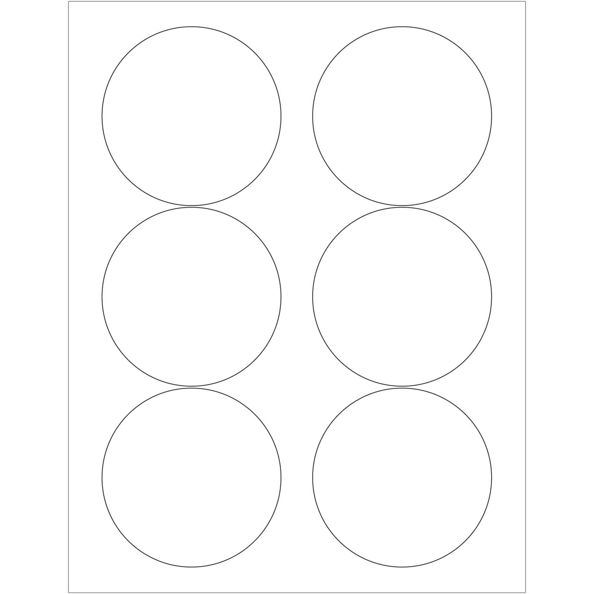 3.33" White Circle Laser Labels