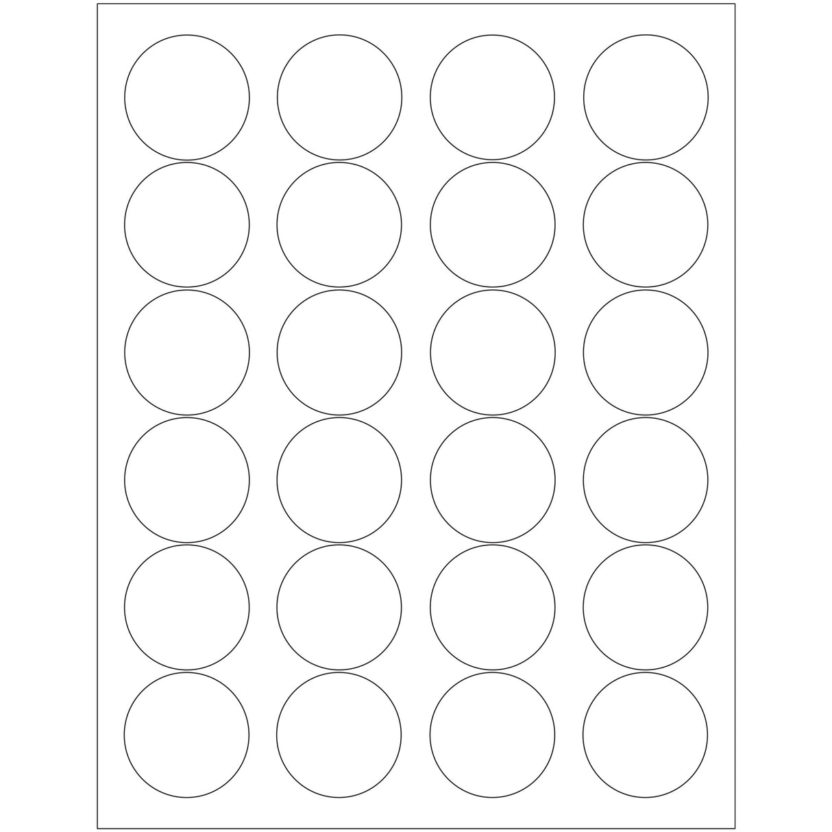1 2/3" White Circle Laser Labels