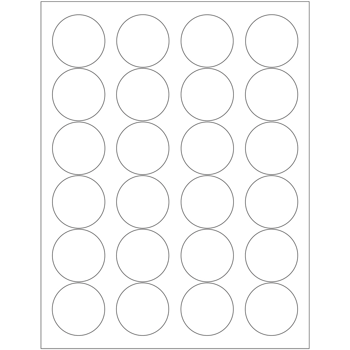 1 2/3" White Circle Laser Labels