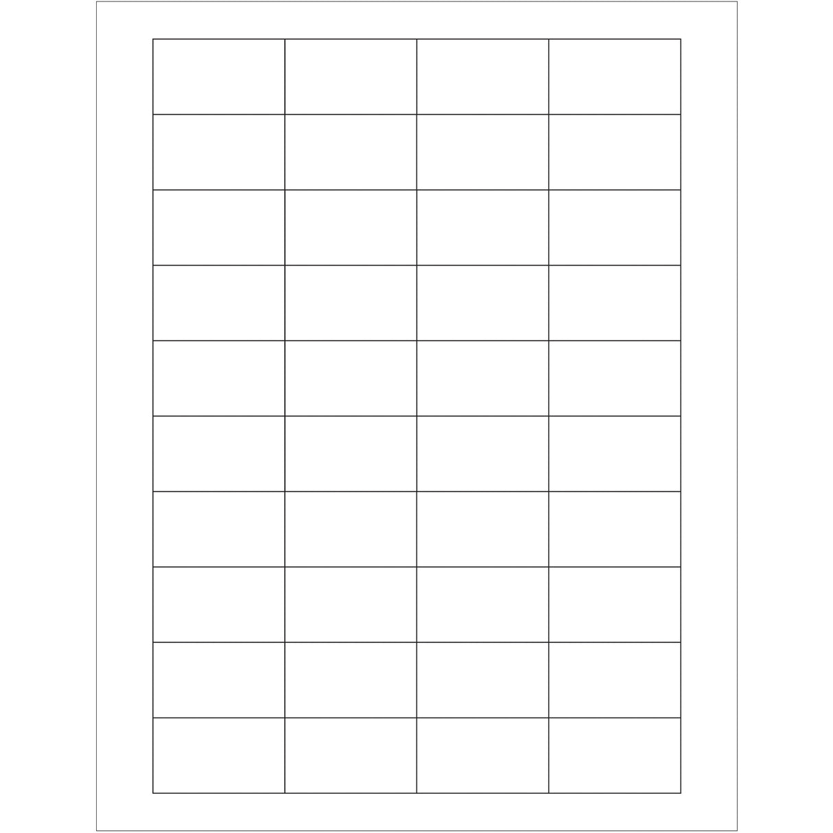 1 3/4 x 1" White Rectangle Laser Labels