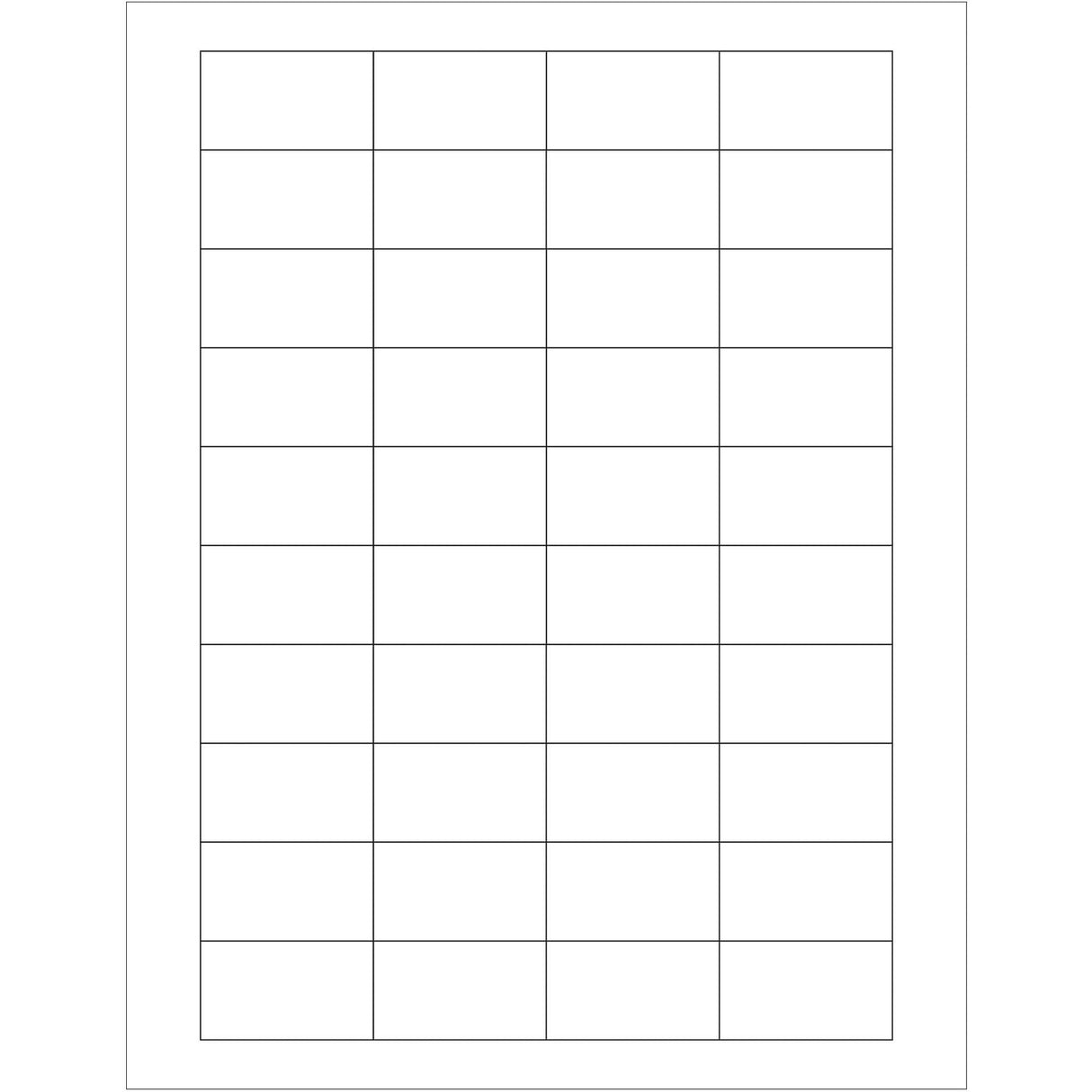 1 3/4 x 1" White Rectangle Laser Labels