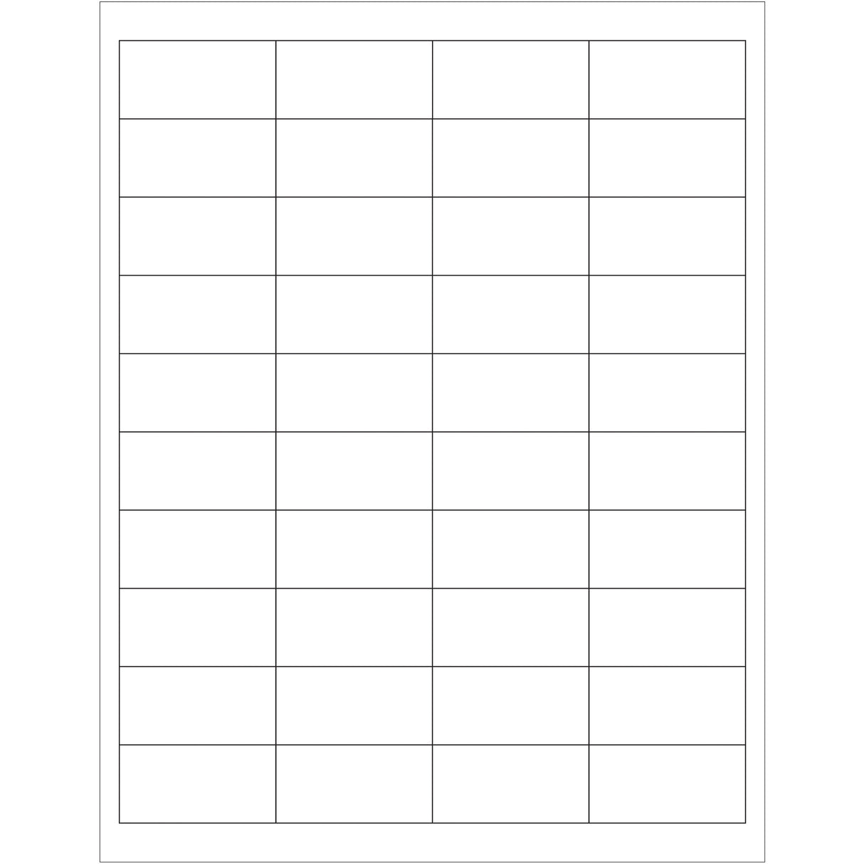 2 x 1" White Rectangle Laser Labels