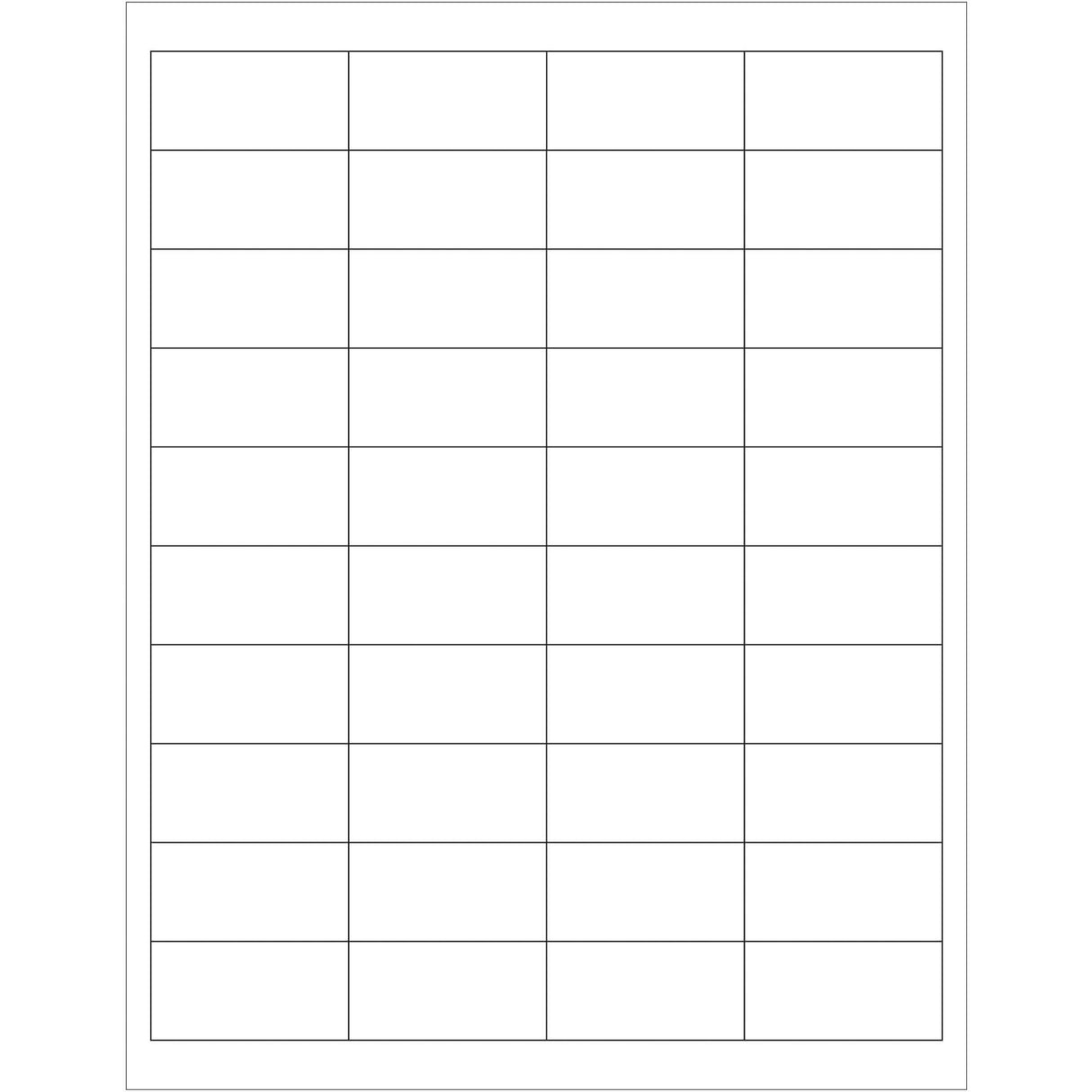 2 x 1" White Rectangle Laser Labels