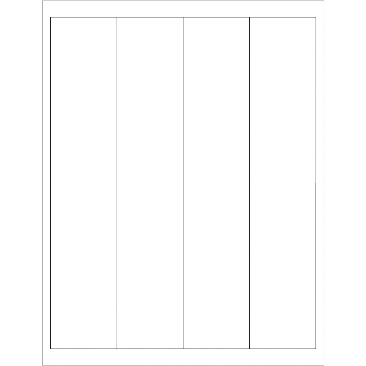 2 x 5" White Rectangle Laser Labels