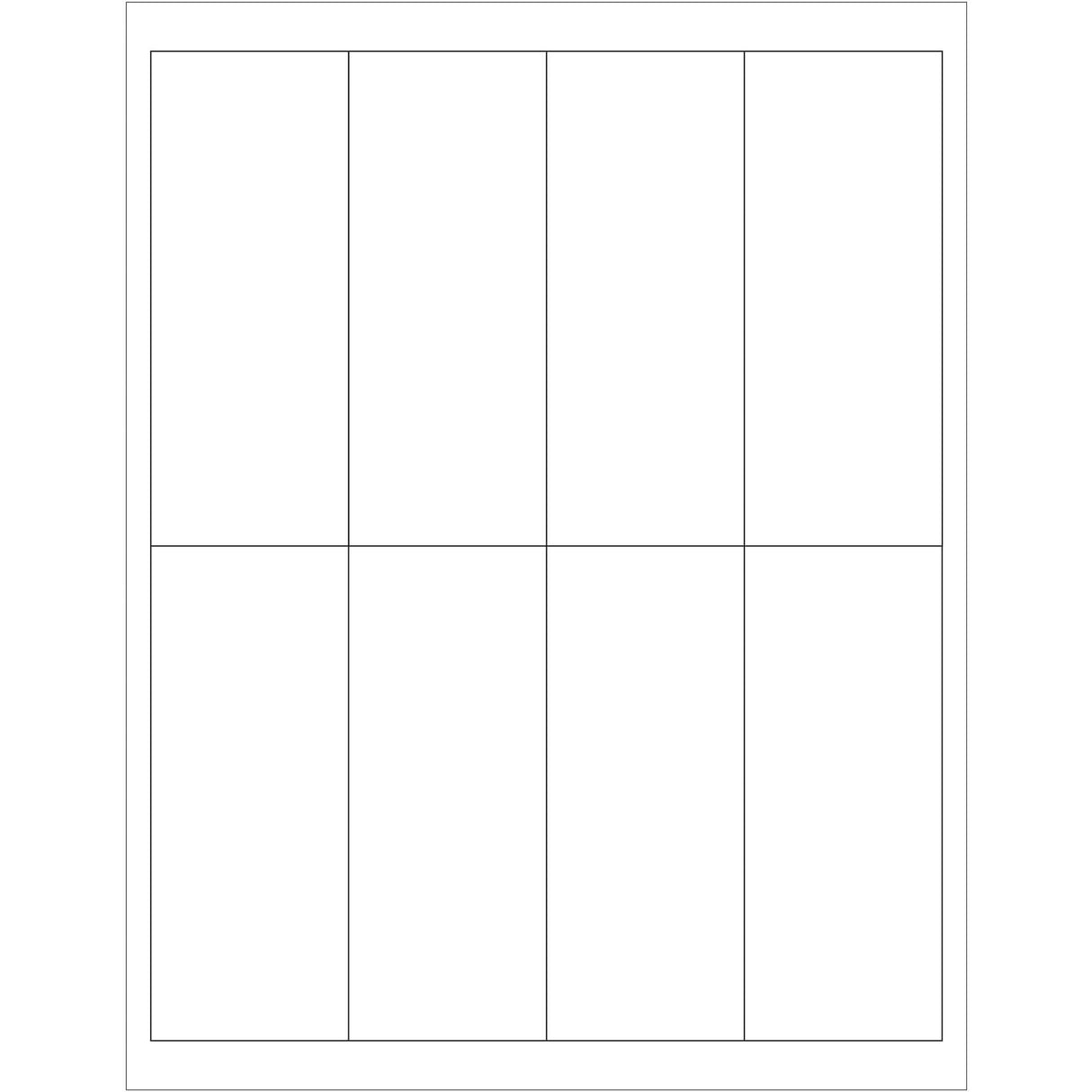 2 x 5" White Rectangle Laser Labels