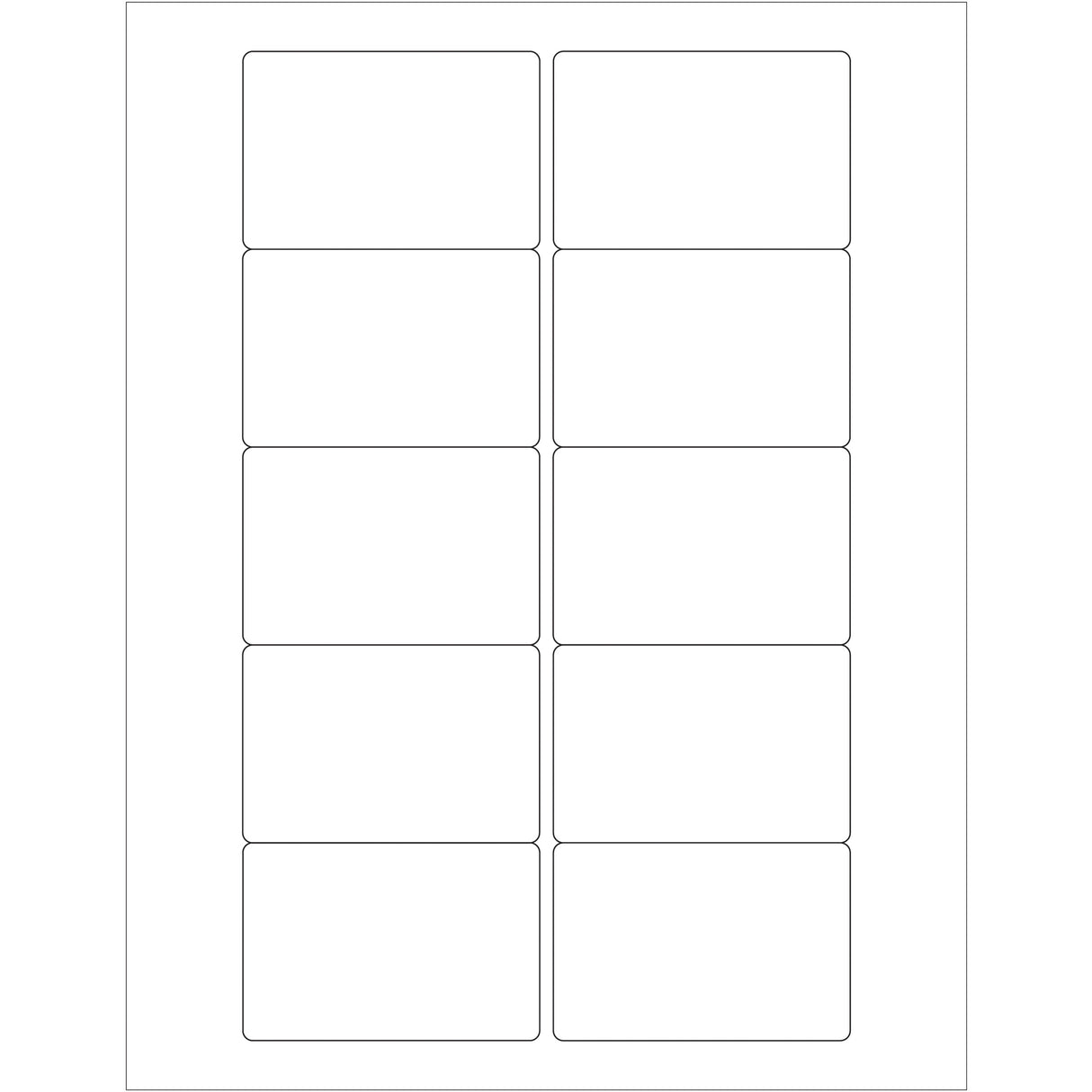 3 x 2" White Rectangle Laser Labels