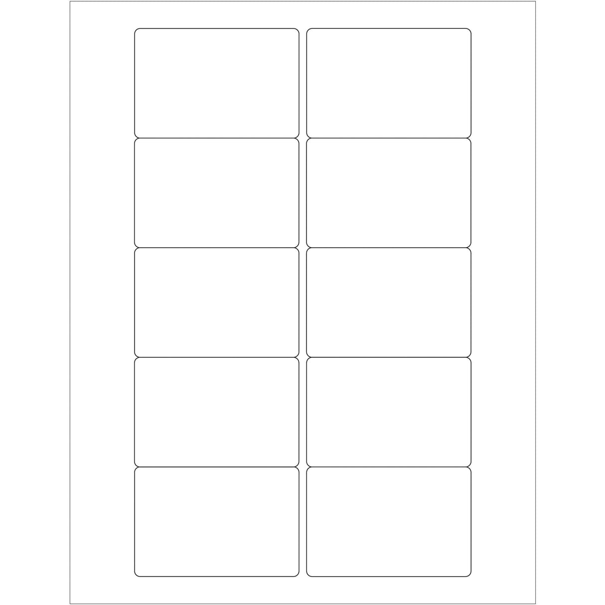 3 x 2" White Rectangle Laser Labels
