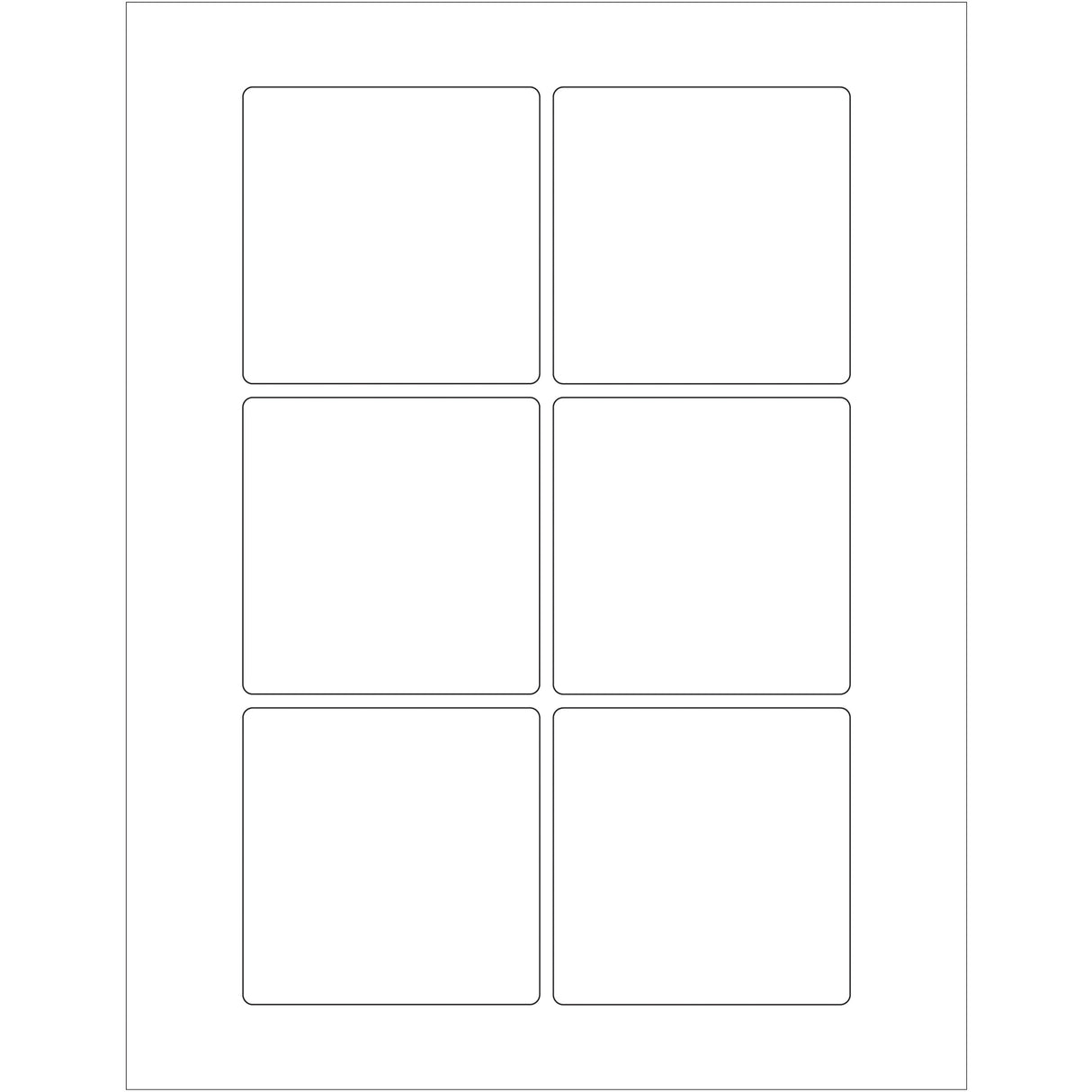 3 x 3" White Rectangle Laser Labels