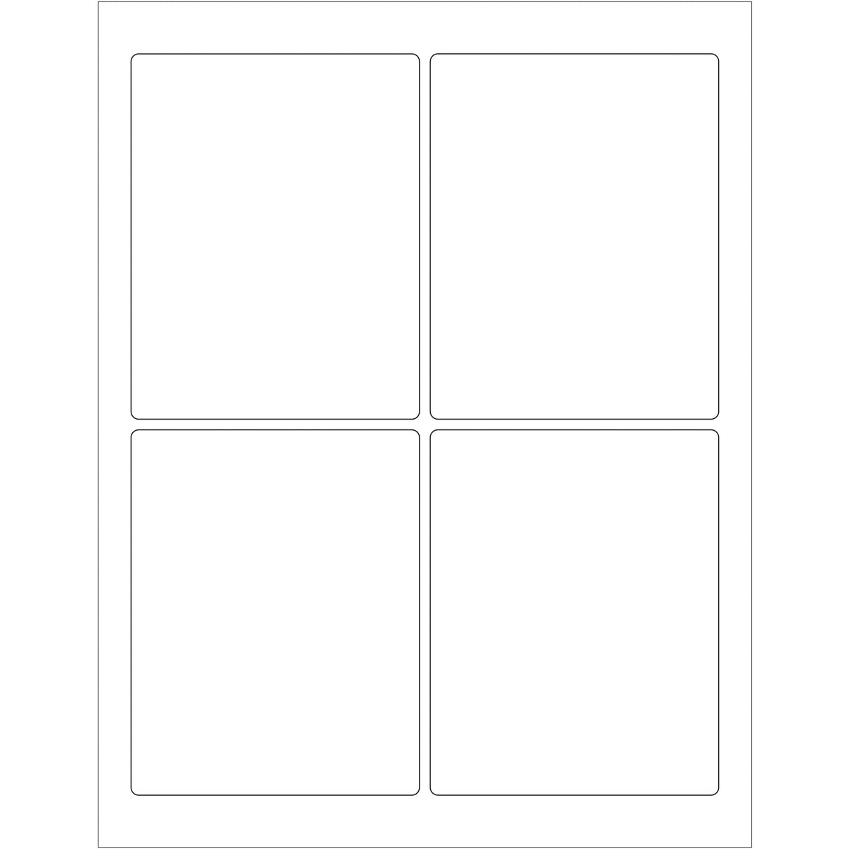 3 3/4 x 4 3/4" White Rectangle Laser Labels