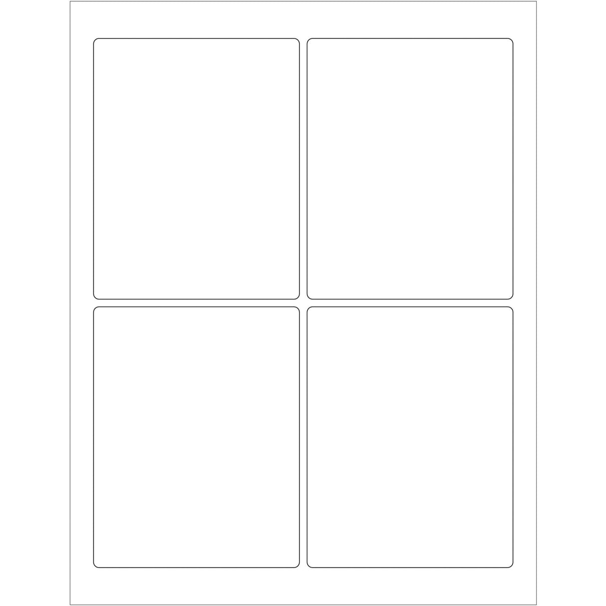 3 3/4 x 4 3/4" White Rectangle Laser Labels