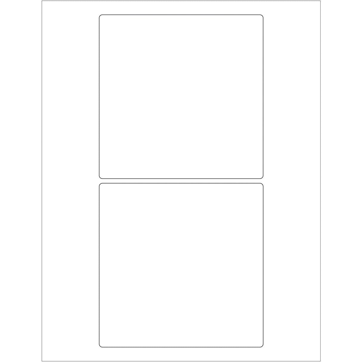 5 x 5" White Rectangle Laser Labels