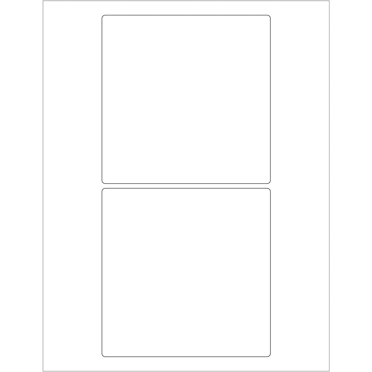 5 x 5" White Rectangle Laser Labels