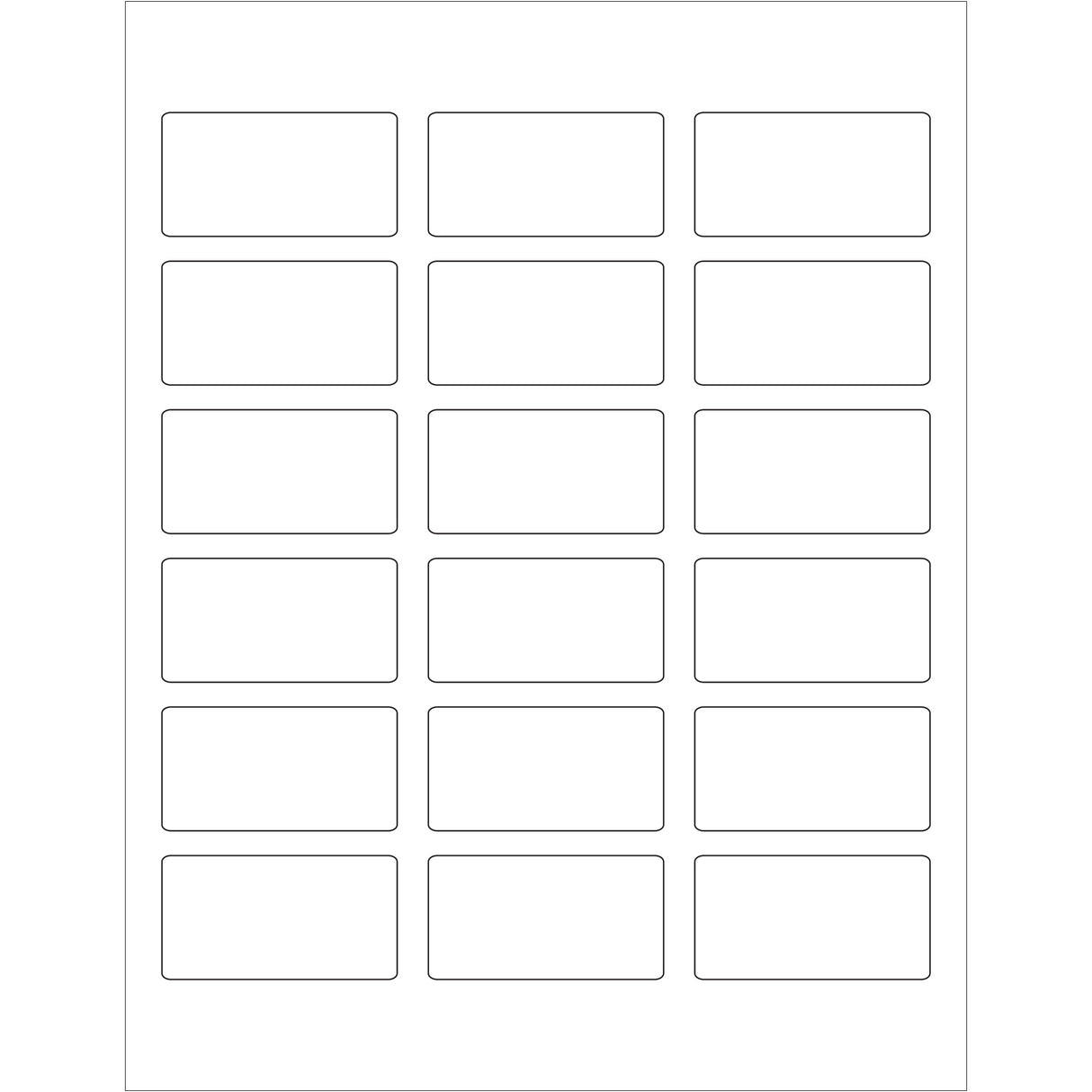 2 3/8 x 1 1/4" White Rectangle Laser Labels