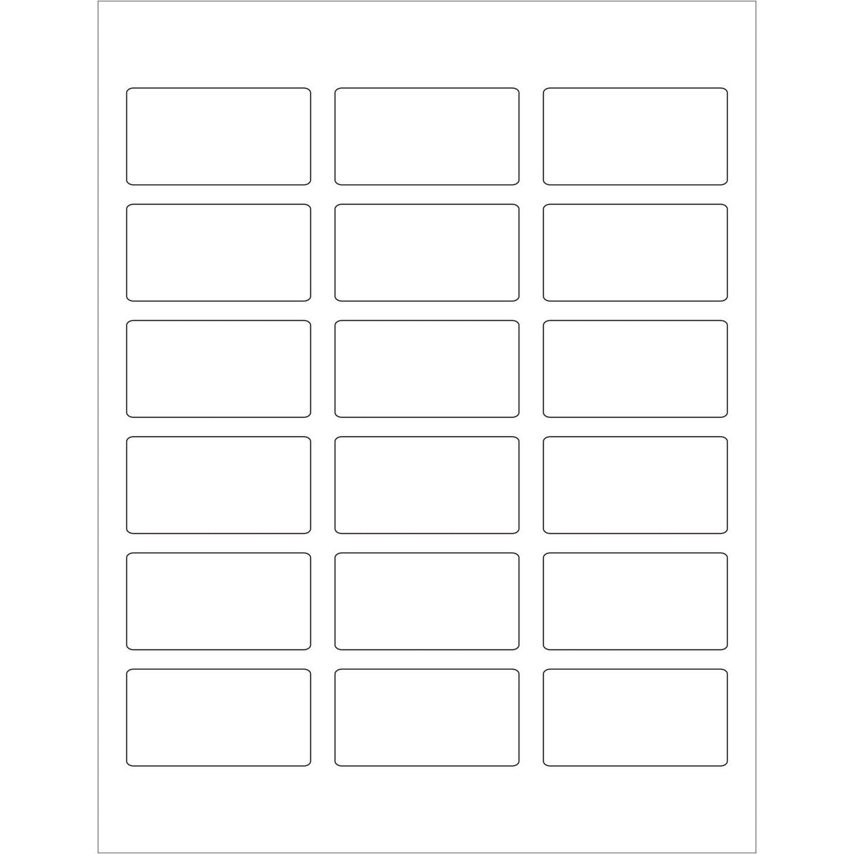 2 3/8 x 1 1/4" White Rectangle Laser Labels