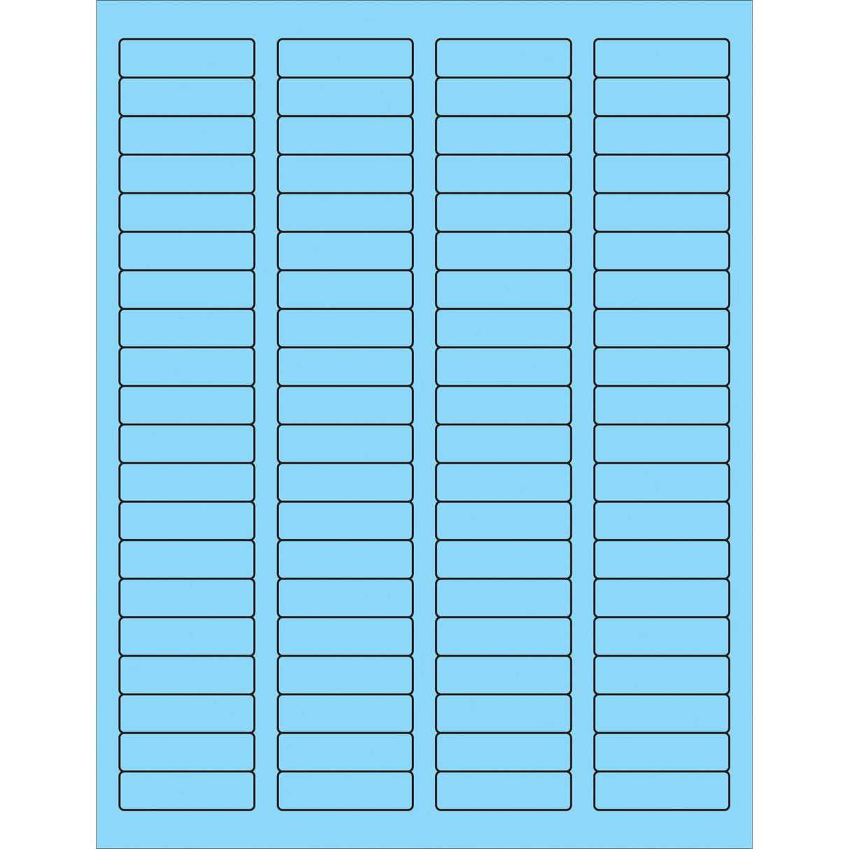 1 3/4 x 1/2" Fluorescent Pastel Blue Rectangle Laser Labels