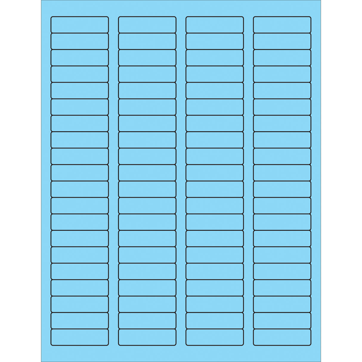 1 3/4 x 1/2" Fluorescent Pastel Blue Rectangle Laser Labels