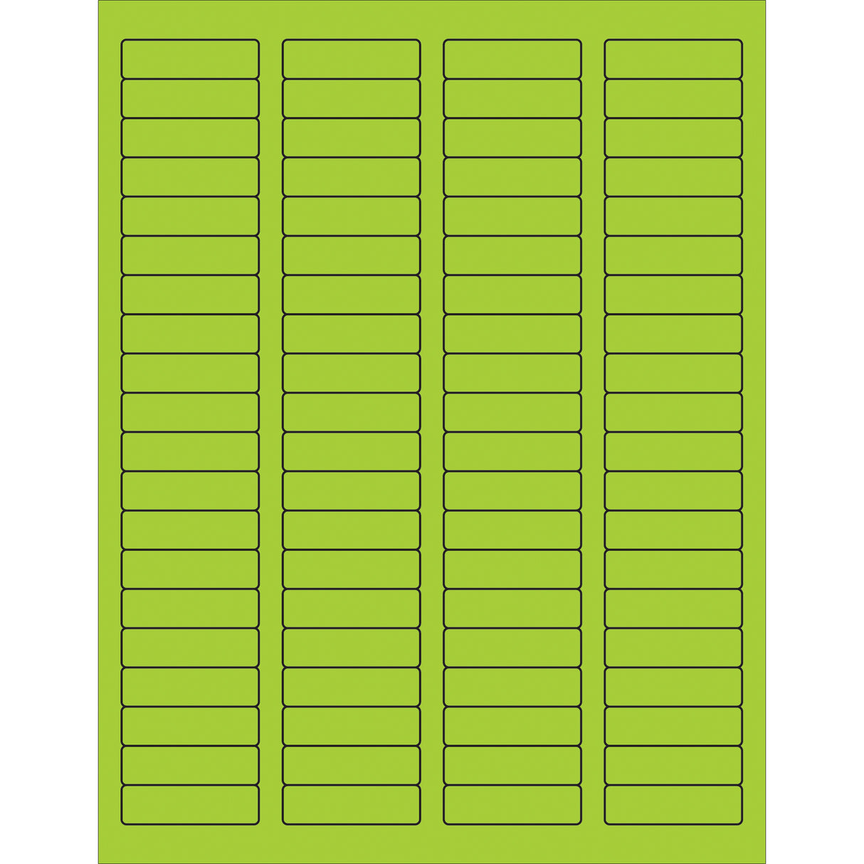 1 3/4 x 1/2" Fluorescent Green Rectangle Laser Labels