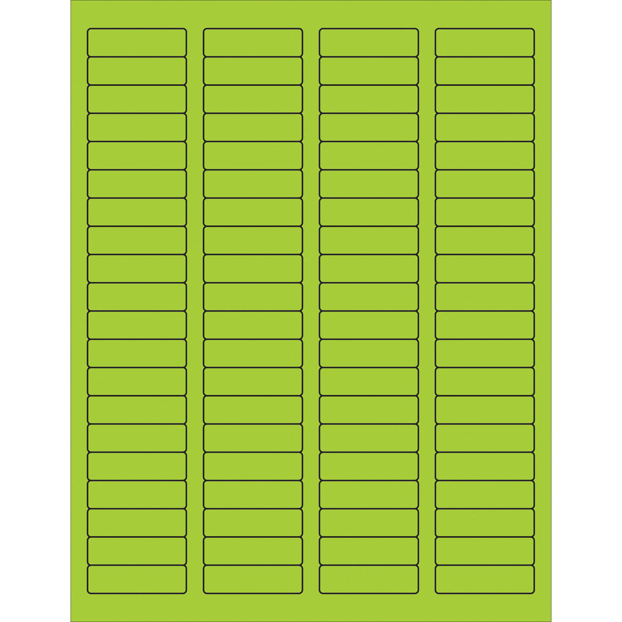 1 3/4 x 1/2" Fluorescent Green Rectangle Laser Labels