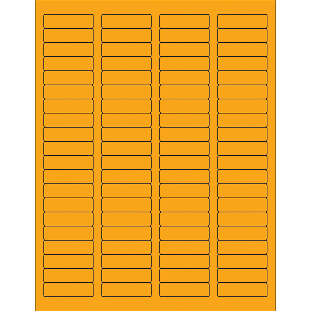 1 3/4 x 1/2" Fluorescent Orange Rectangle Laser Labels