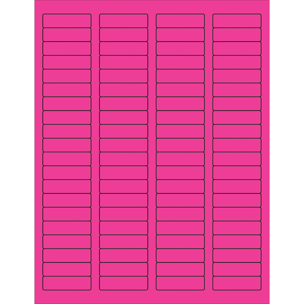 1 3/4 x 1/2" Fluorescent Pink Rectangle Laser Labels