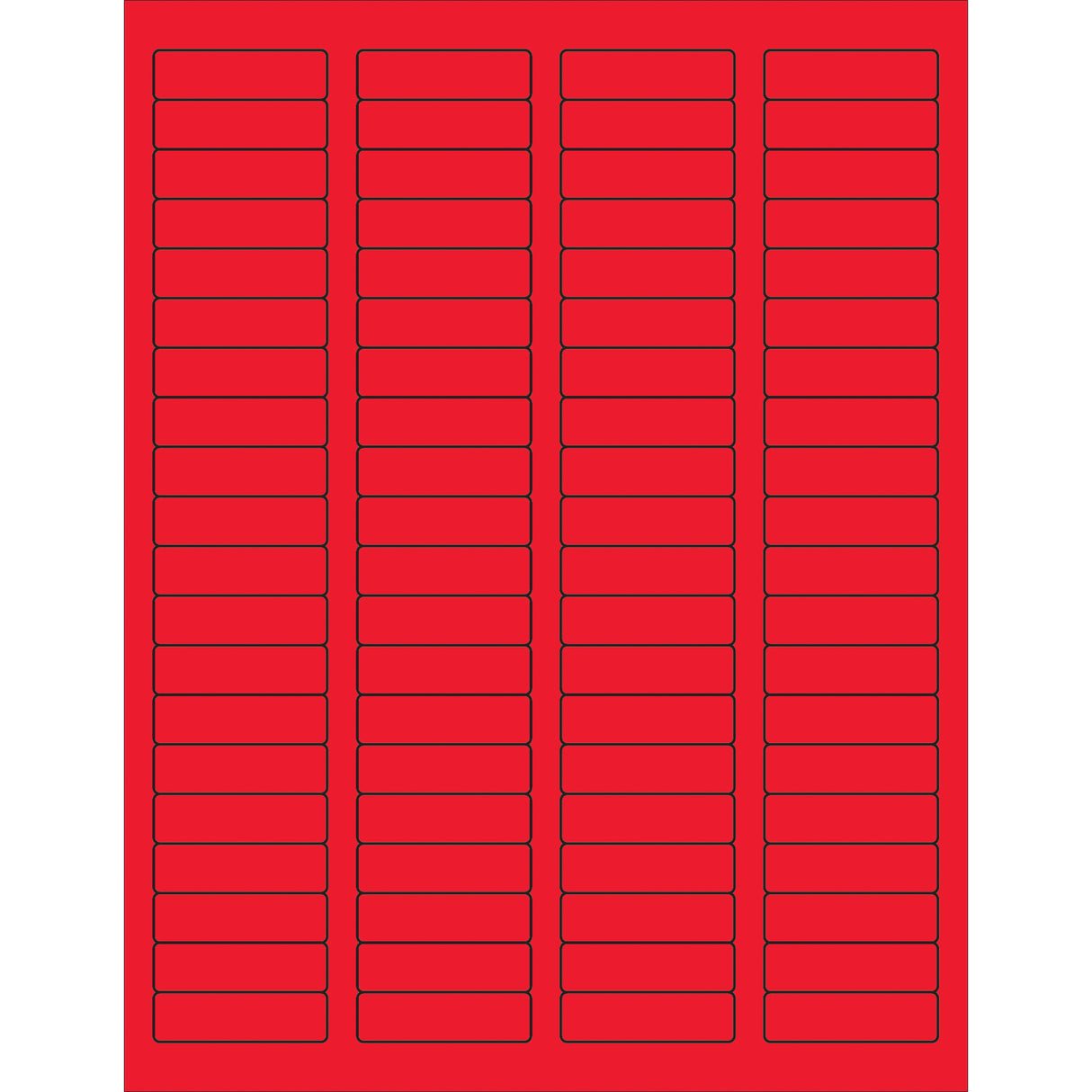 1 3/4 x 1/2" Fluorescent Red Rectangle Laser Labels