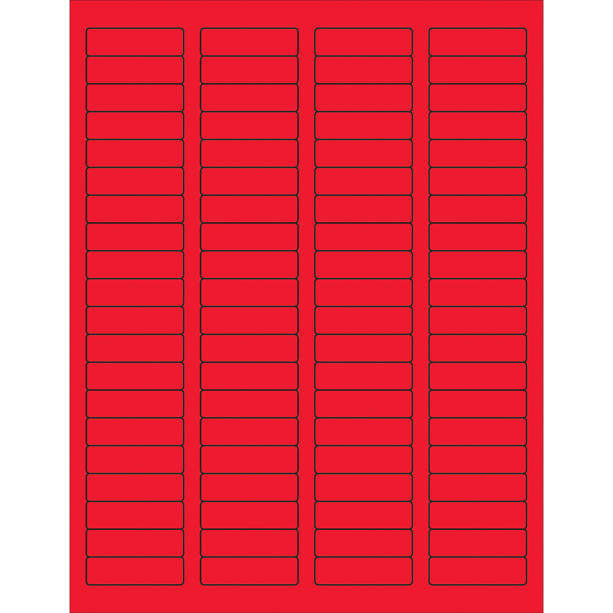 1 3/4 x 1/2" Fluorescent Red Rectangle Laser Labels