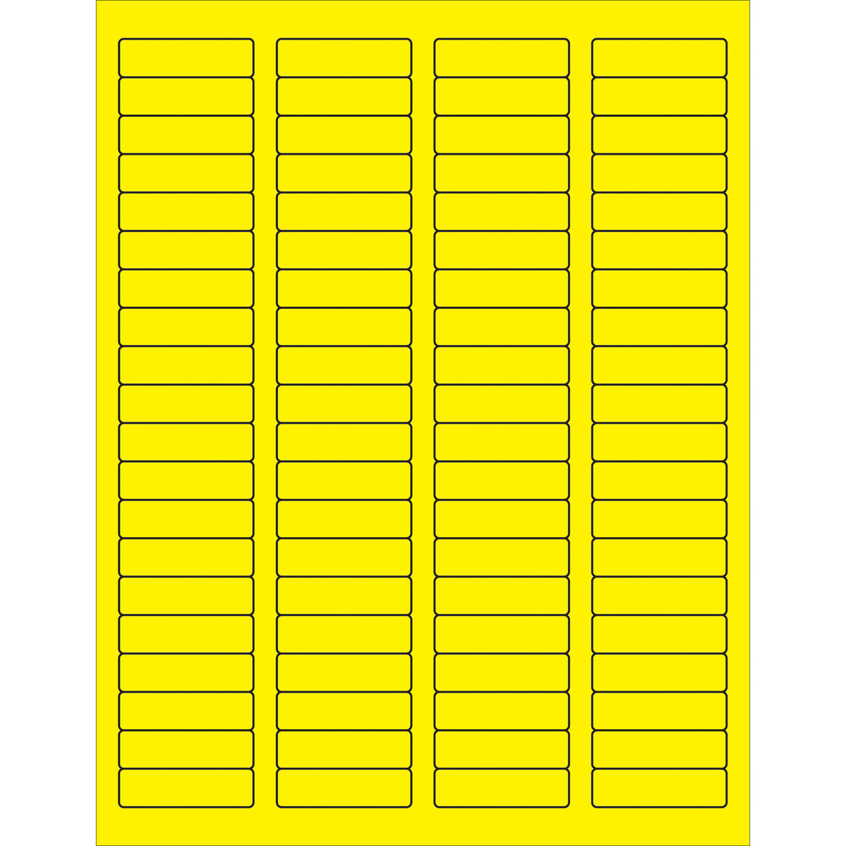 1 3/4 x 1/2" Fluorescent Yellow Rectangle Laser Labels