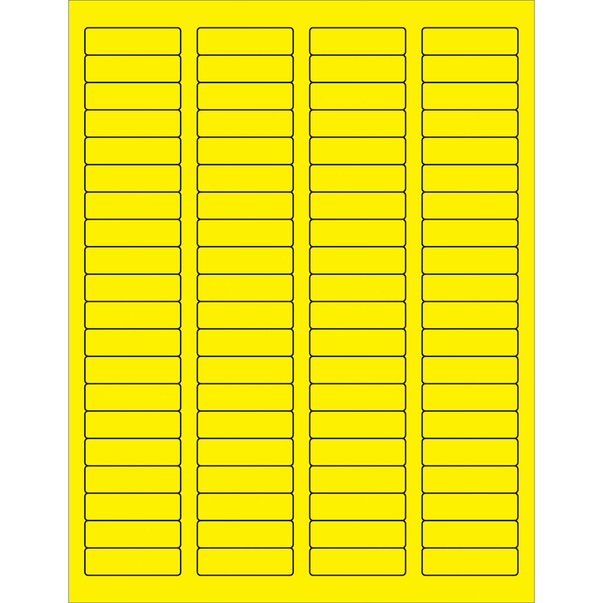 1 3/4 x 1/2" Fluorescent Yellow Rectangle Laser Labels